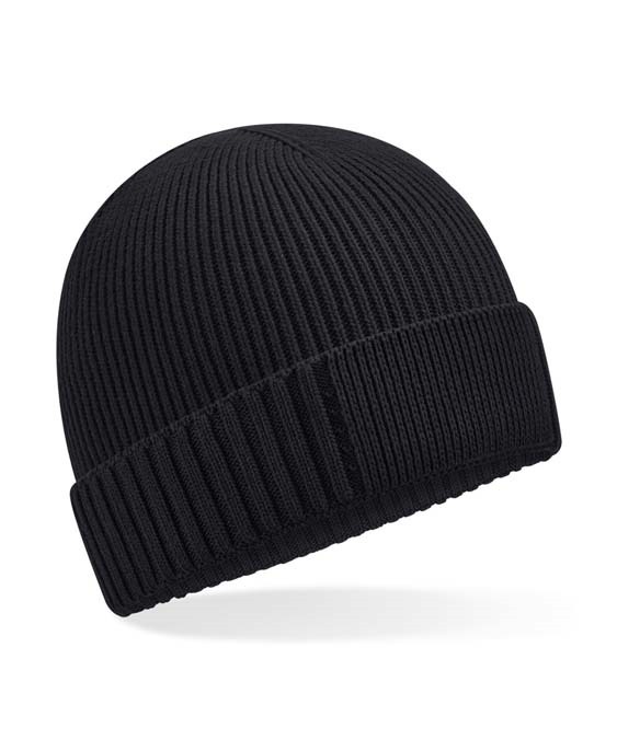 Organic cotton engineered patch beanie