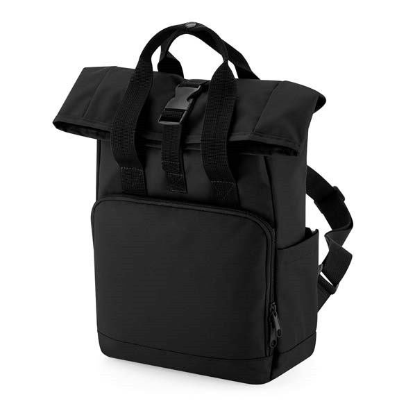 Recycled mini twin handle roll-top backpack