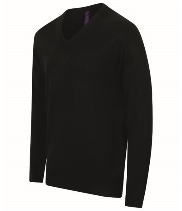 Cashmere touch acrylic v-neck jumper