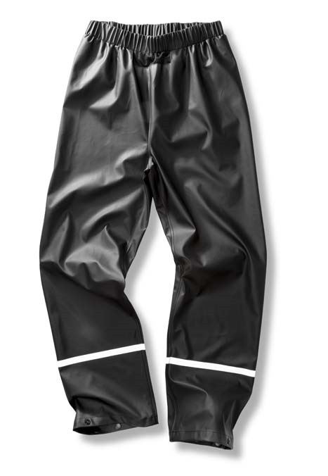 Prism PU waterproof trousers with reflective bands and recycled backing