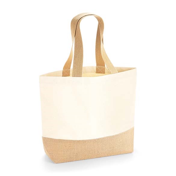 Jute base canvas tote